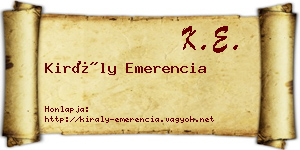 Király Emerencia névjegykártya