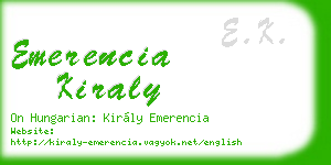 emerencia kiraly business card