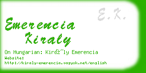 emerencia kiraly business card